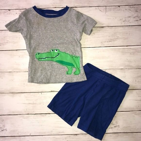 2T Carter’s alligator pajamas short sleeve shorts - Picture 2 of 5